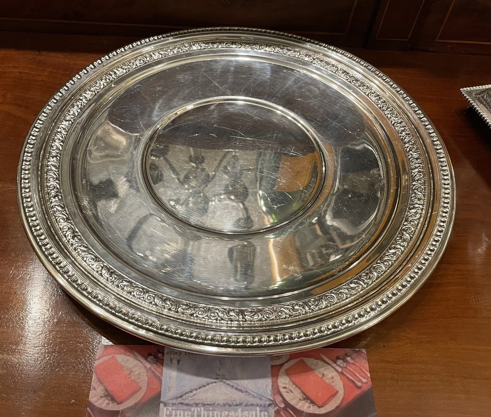 REED & BARTON SILVER BEL AIR PATTERN EXTRA LARGE FLAT SERVING TRAY PARTY PLATTER