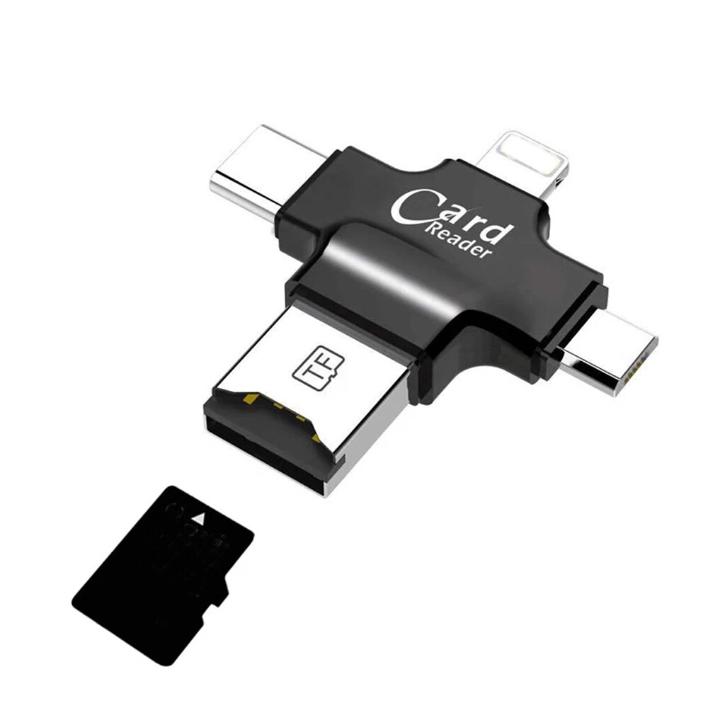 4 in 1 OTG Type C Micro USB Adapter TF SD Card Reader for Android iphone Samsung