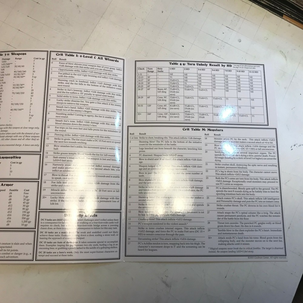 Dungeon Crawl Classics DCC RPG Judge's Screen Double Sided 3 panel GMG5102 d&d!