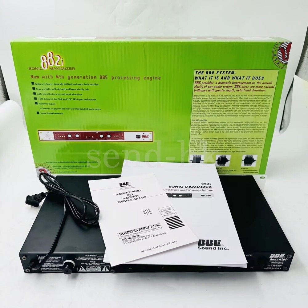 NEW 882i BBE Sonic Maximizer Rackmount Unit 1U With 2PCS XLR Cables