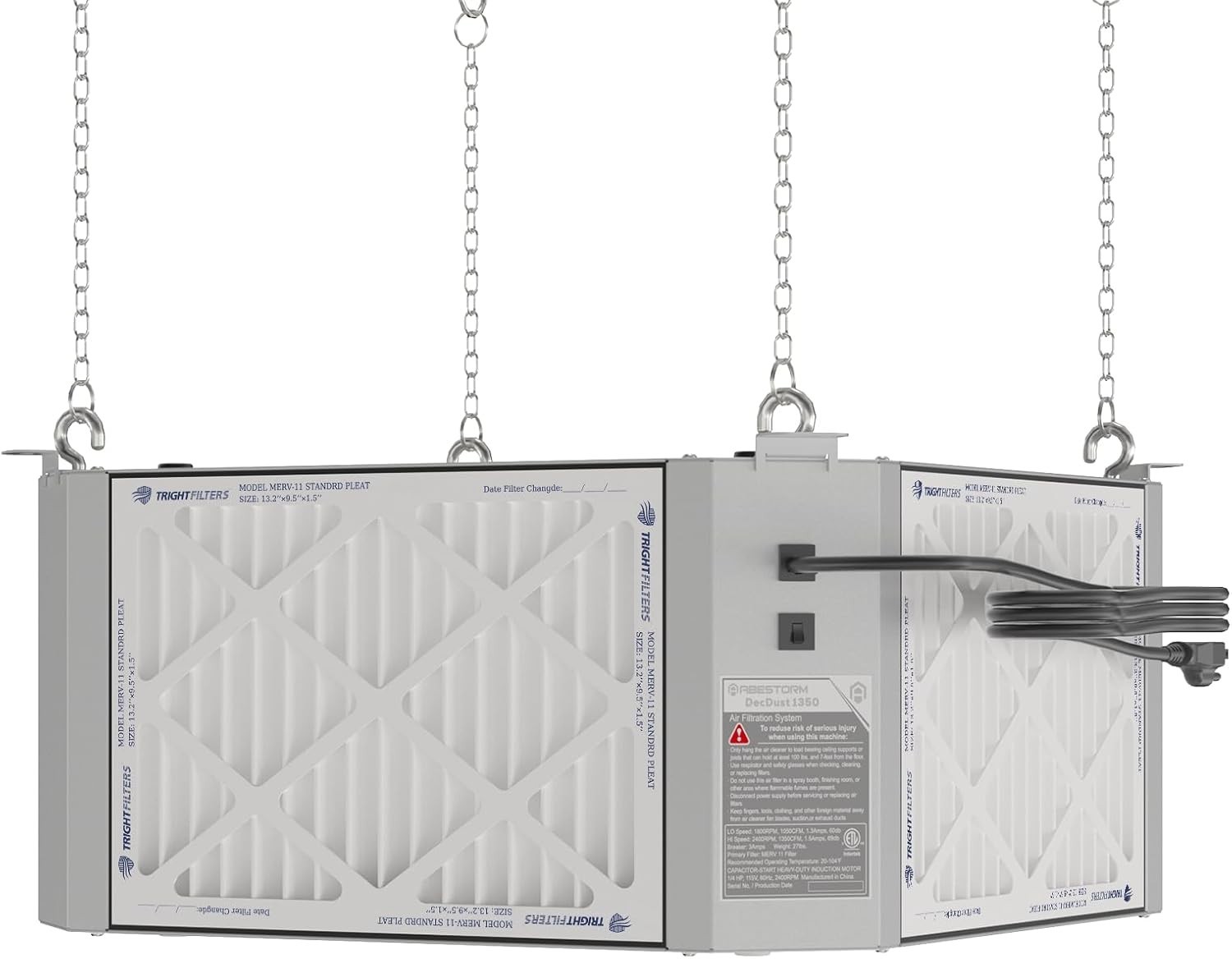 ABESTORM DecDust 1350 360° Intake Air Filtr System 1350 CFM Shop Dust Collector