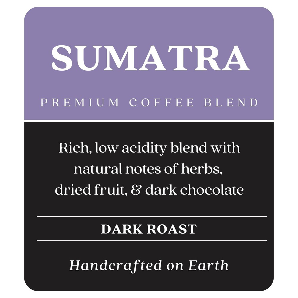 Dark Roast Whole Bean Coffee, Sumatra Blend, 2 Lb