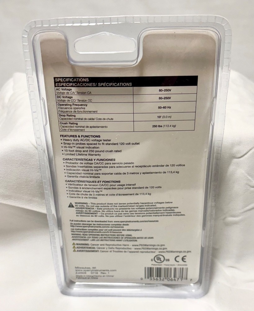 Gardner Bender Sperry 2-Probe Single Indication Voltage Tester ET6102 Gardner