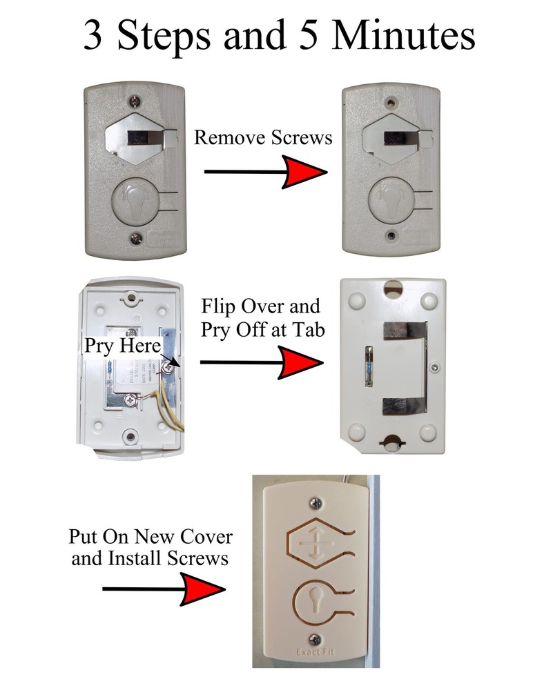 Exact Fit Two Button Cover Plate - Fits Wayne Dalton Garage Door Wall Station...