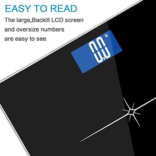 Extra-Wide Digital Bathroom Scale 3 Inch LCD 400lb Capacity Step-on Technology