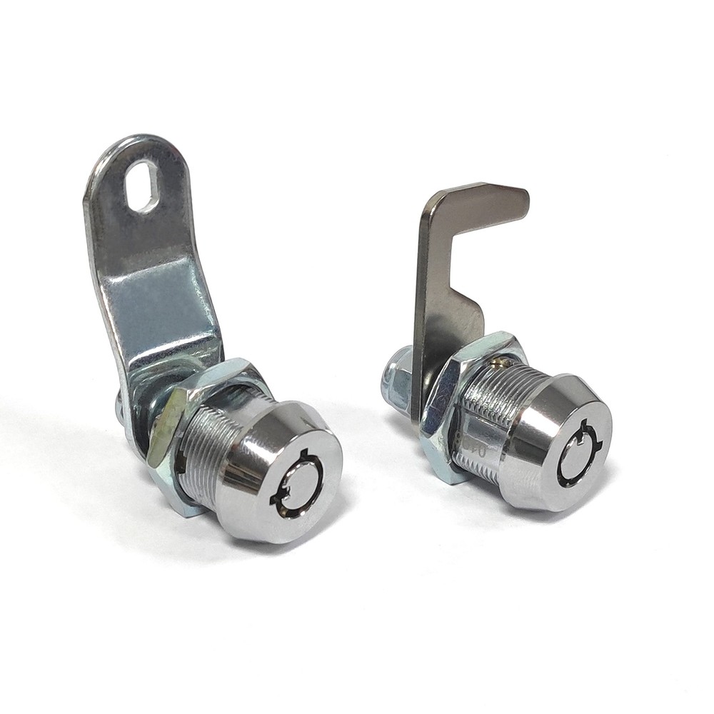 2 Pack Toolbox Lock 5/8" Tubular Cam Replacement Hook Keyed Chrome
