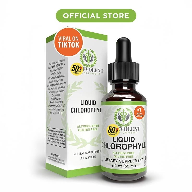 Liquid Chlorophyll Drops (4 Month Supply) Healthcare Supplement - Natural Deodor