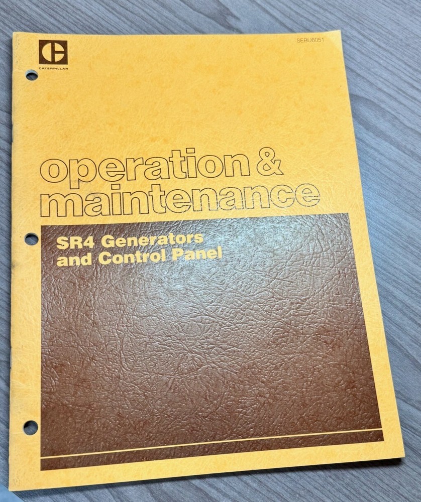 Caterpillar SR4 Generators & Control Panel Operators & Maintenance Manual