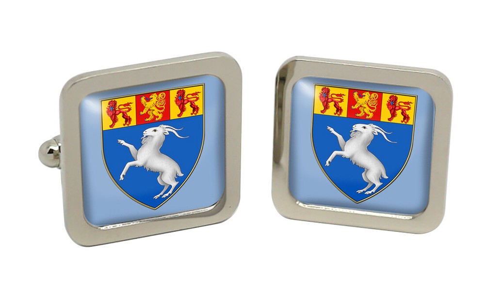 Gwynedd (Wales) Square Cufflink in Chrome Box