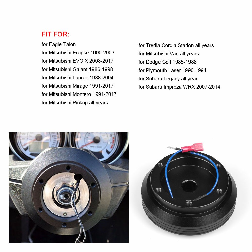 14"Steering Wheel+Quick Release+Hub Adapter For Mitsubishi Eclipse Lancer Galant