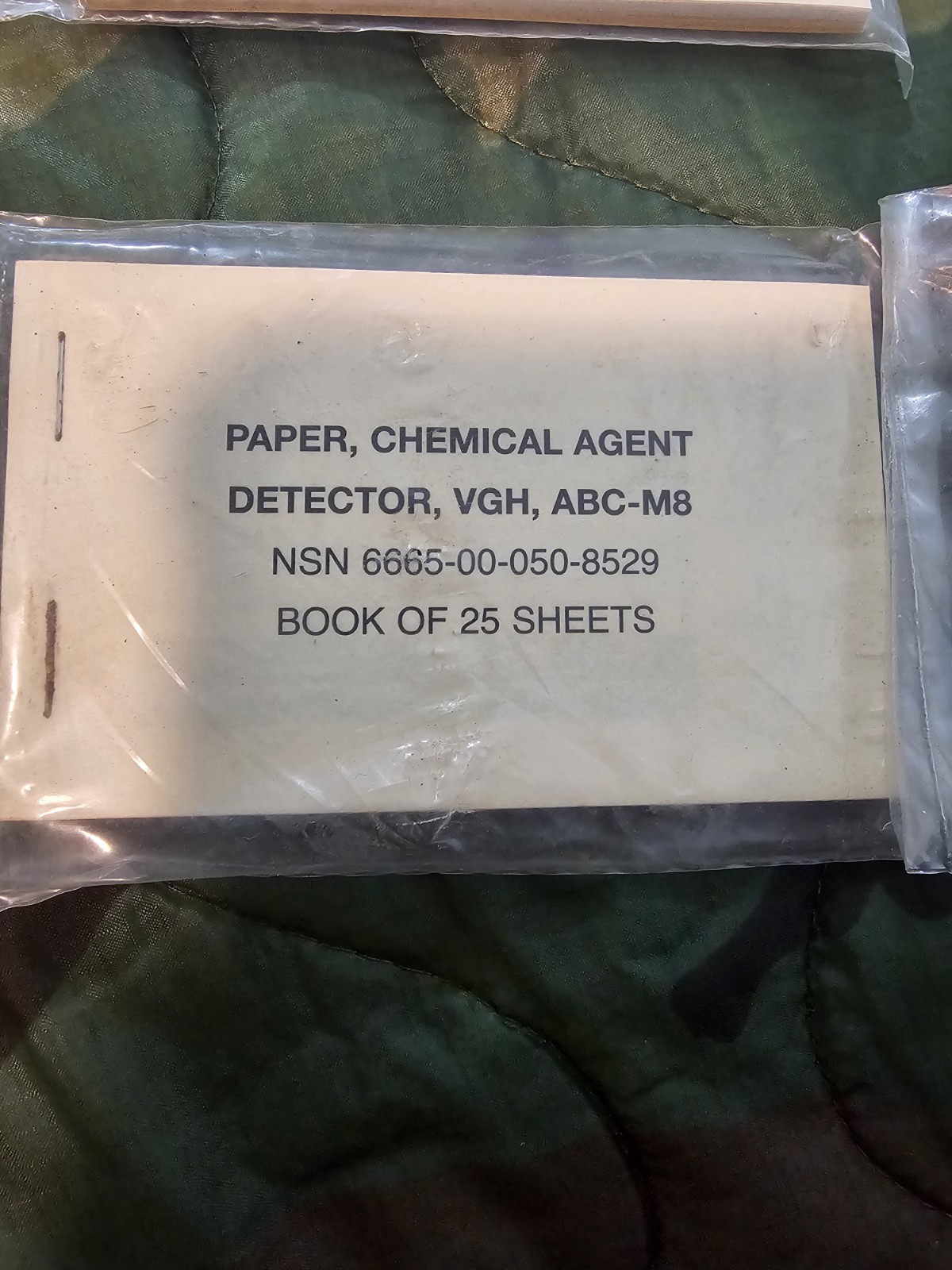 4 M8 Chemical Agent Detector (CAD) Paper Booklets of 25 Sheets Ea NEW