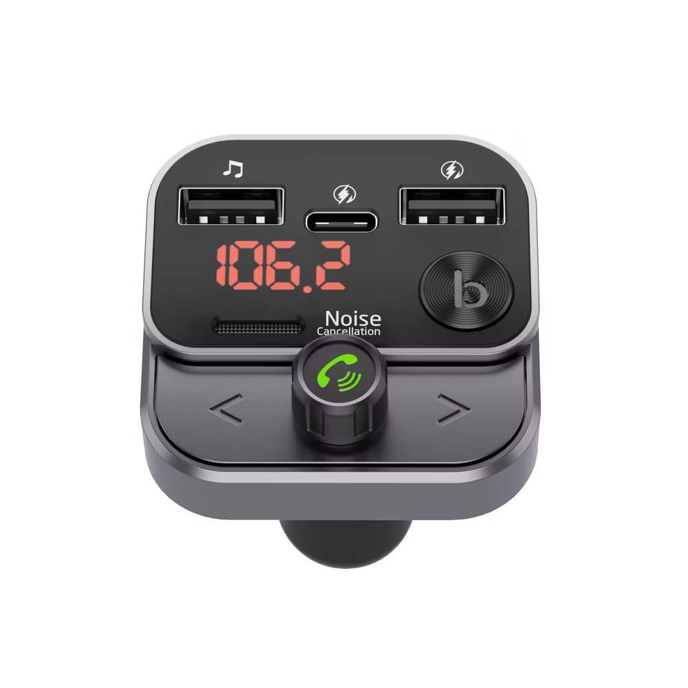 Just Wireless Bluetooth FM Transmitter with USB-C and USB-A Charging Port -