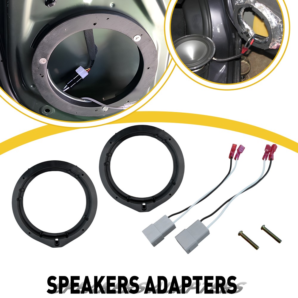 2x For Accord Door HONDA (2008-UP) Spacer Speaker Spacer 6.5" Harness Adapter H