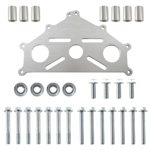 Engine Safe Stand Adapter Plate Compatible with Chevy Small/Big Block LS Silver