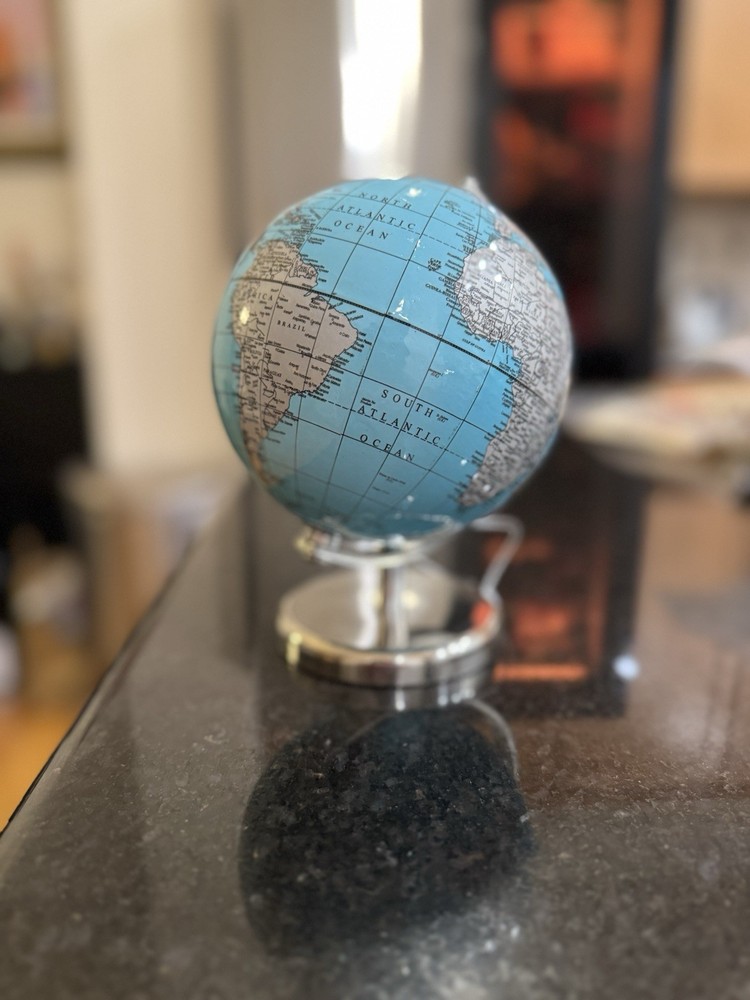 Pastel Blue Glossy Desktop World Globe