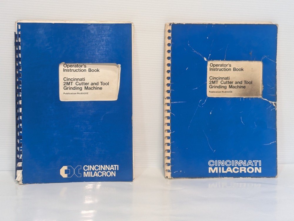 Cincinnati Milacron 2MT Cutter Tool Grinding Machine Operators Instruction Book