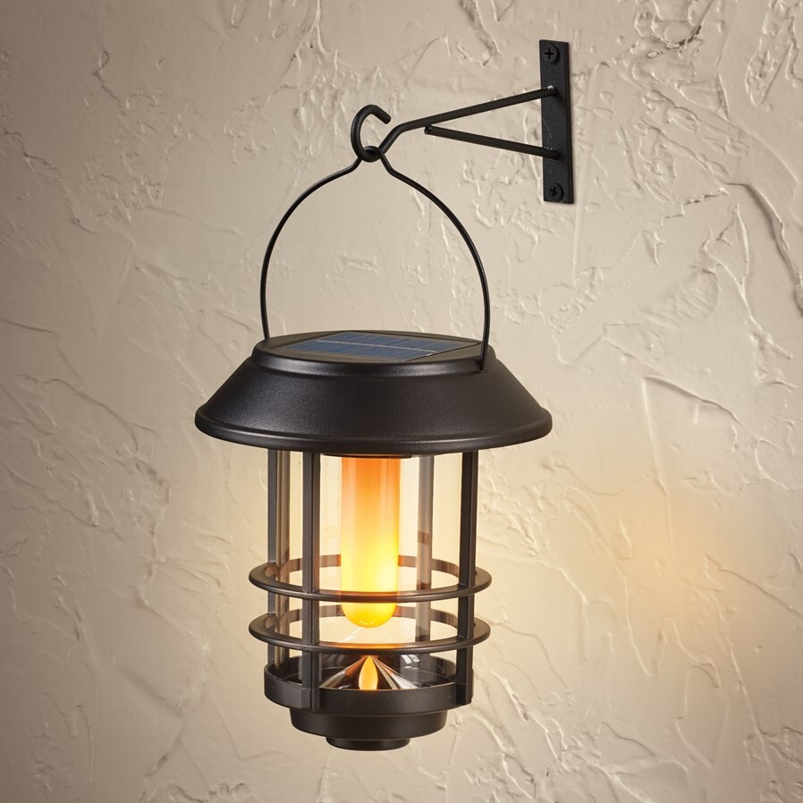 Solar Powered Flickering Dancing Flame Hanging Garden Pathway Wall Lantern