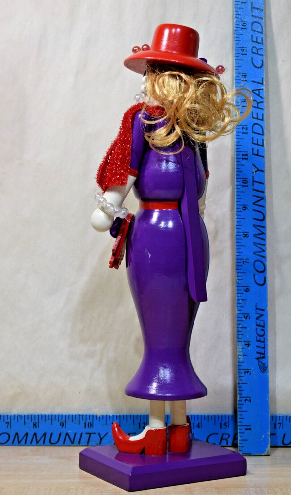 Wooden Lady Nutcracker Red Hat