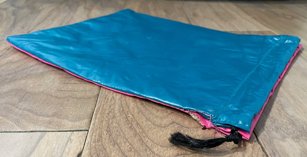 Pink and Green Drawstring Bag Suitable for Storing Wet Items