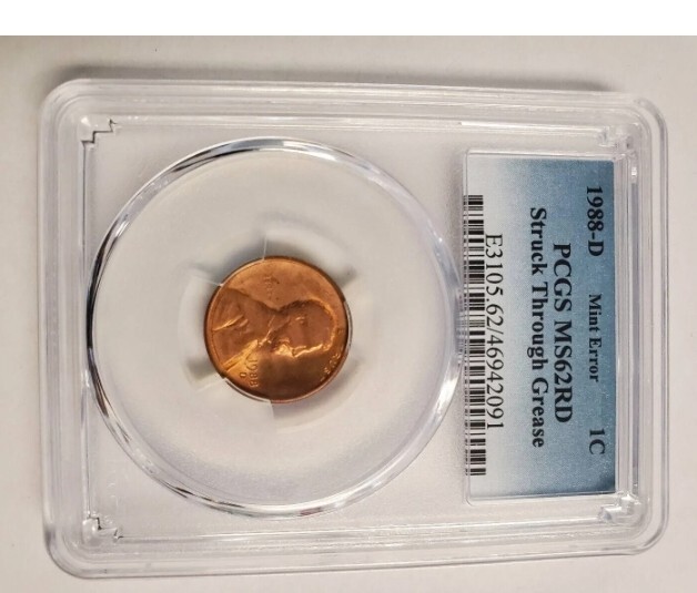 1988 MINT ERROR PENNY VERY RARE MS62RD