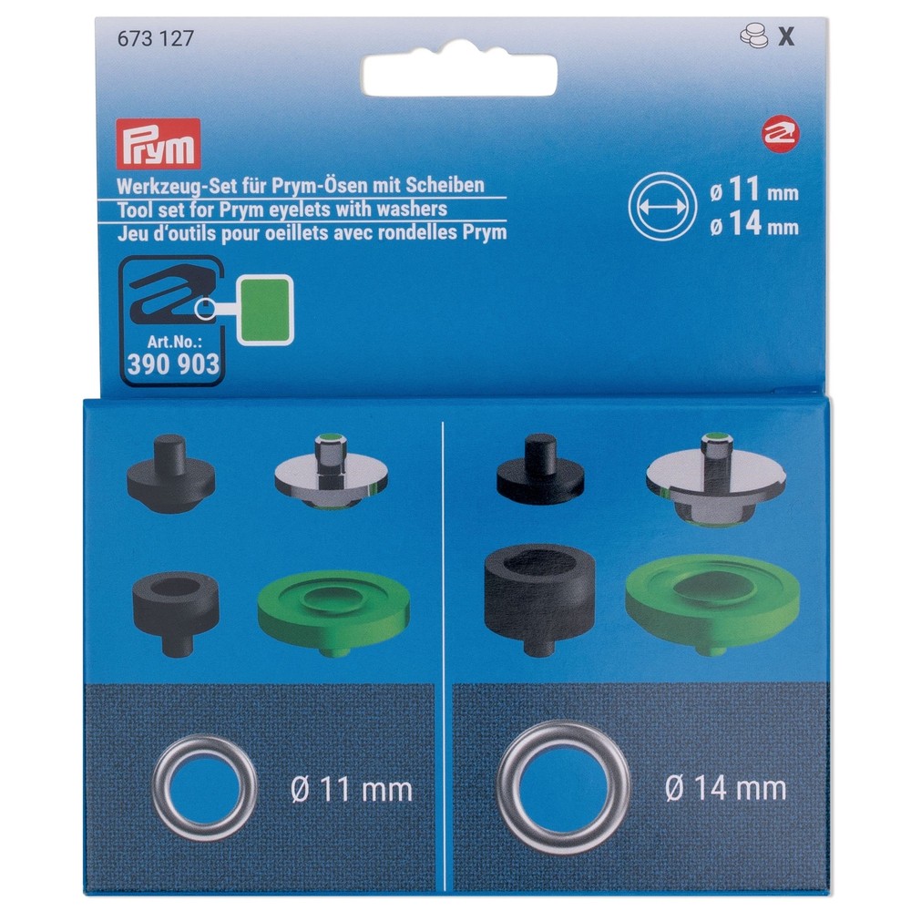 Tool Set for Eyelets with Washers 11 & 14 mm 8 pcs