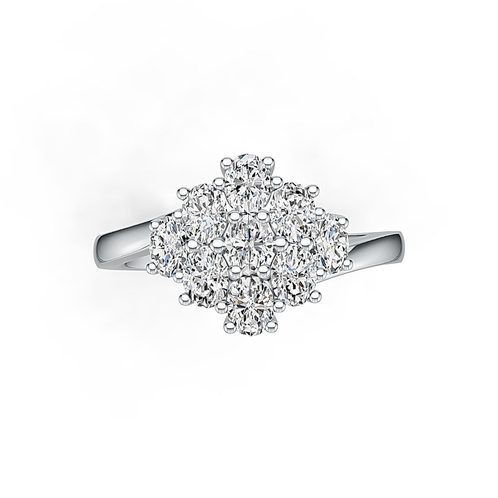 Sterling Silver Semi Mount Ring Setting Oval OV 4X3mm Bypass Cluster Ring