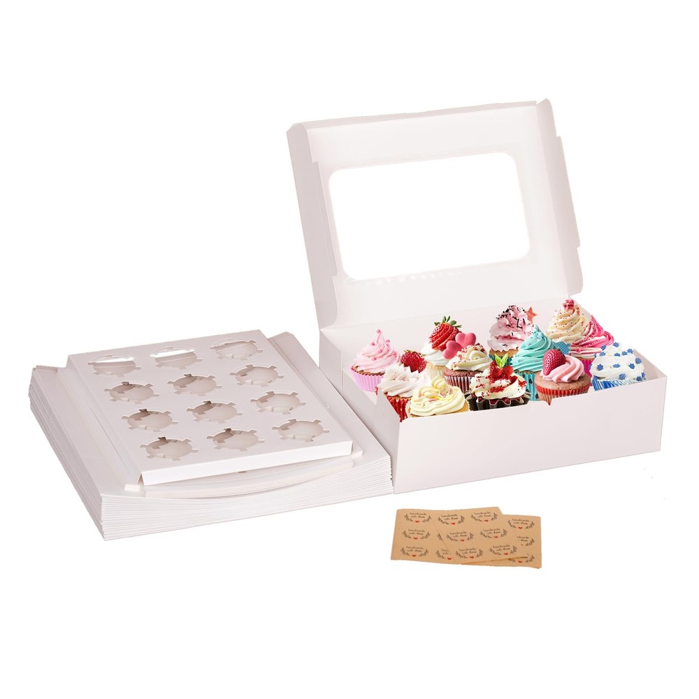 Yeplan 20 Packs Cupcake Boxes,12 Count Boxes with 12 Counts-20