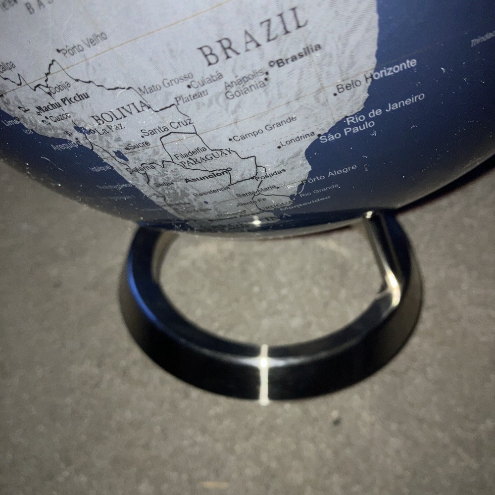 replogle 12” Globe Blue Silver Chrome Base Earth Desk Tabletop Decor S33