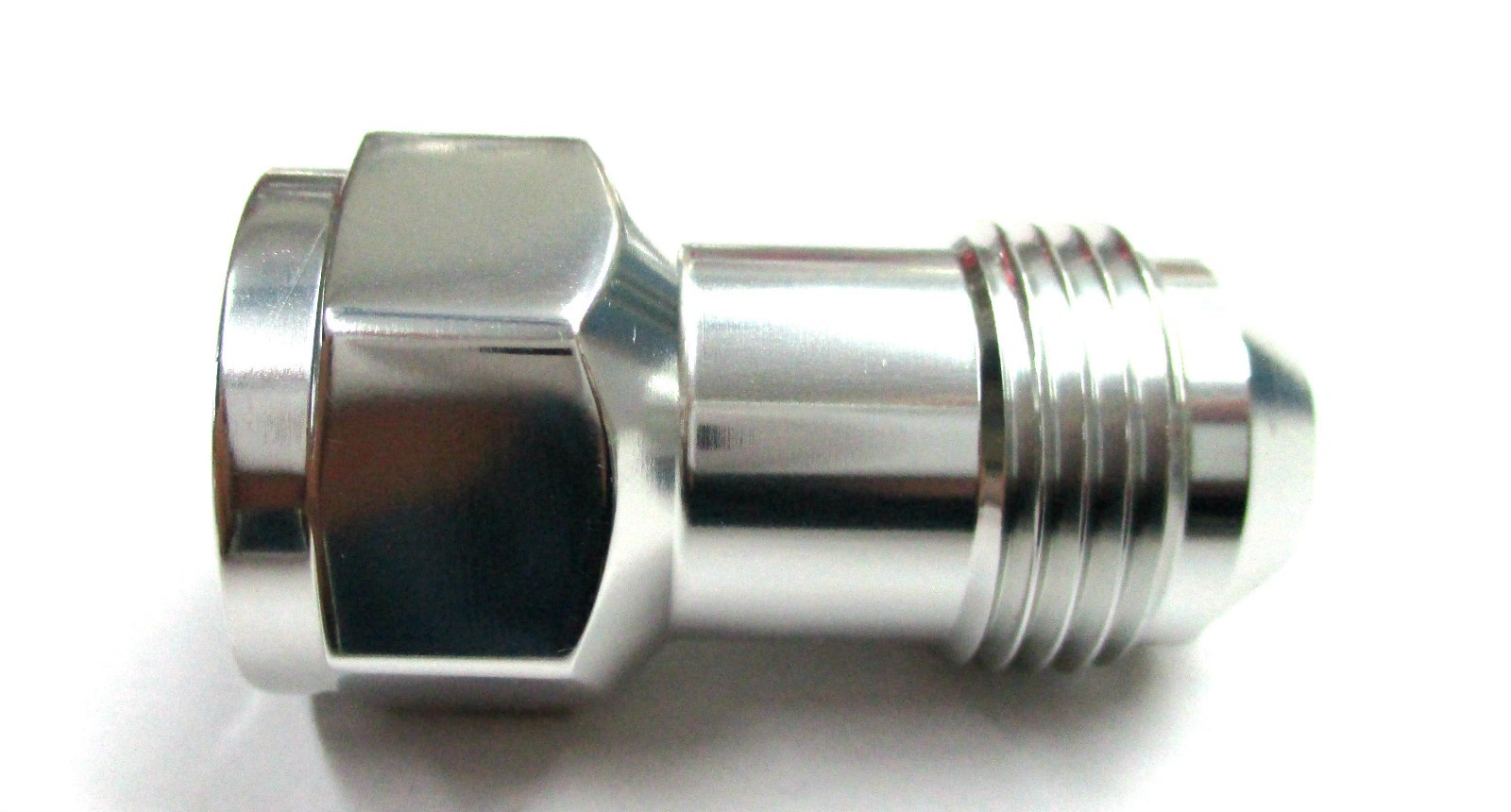 06 an female to 06 an male flare extension fitting SimChrome  show polish Silver