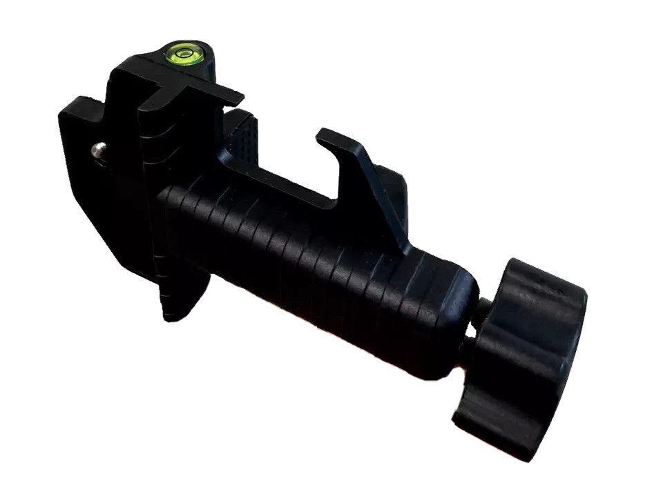 Clamp for Laser Detectors with Built-in Bubble Level