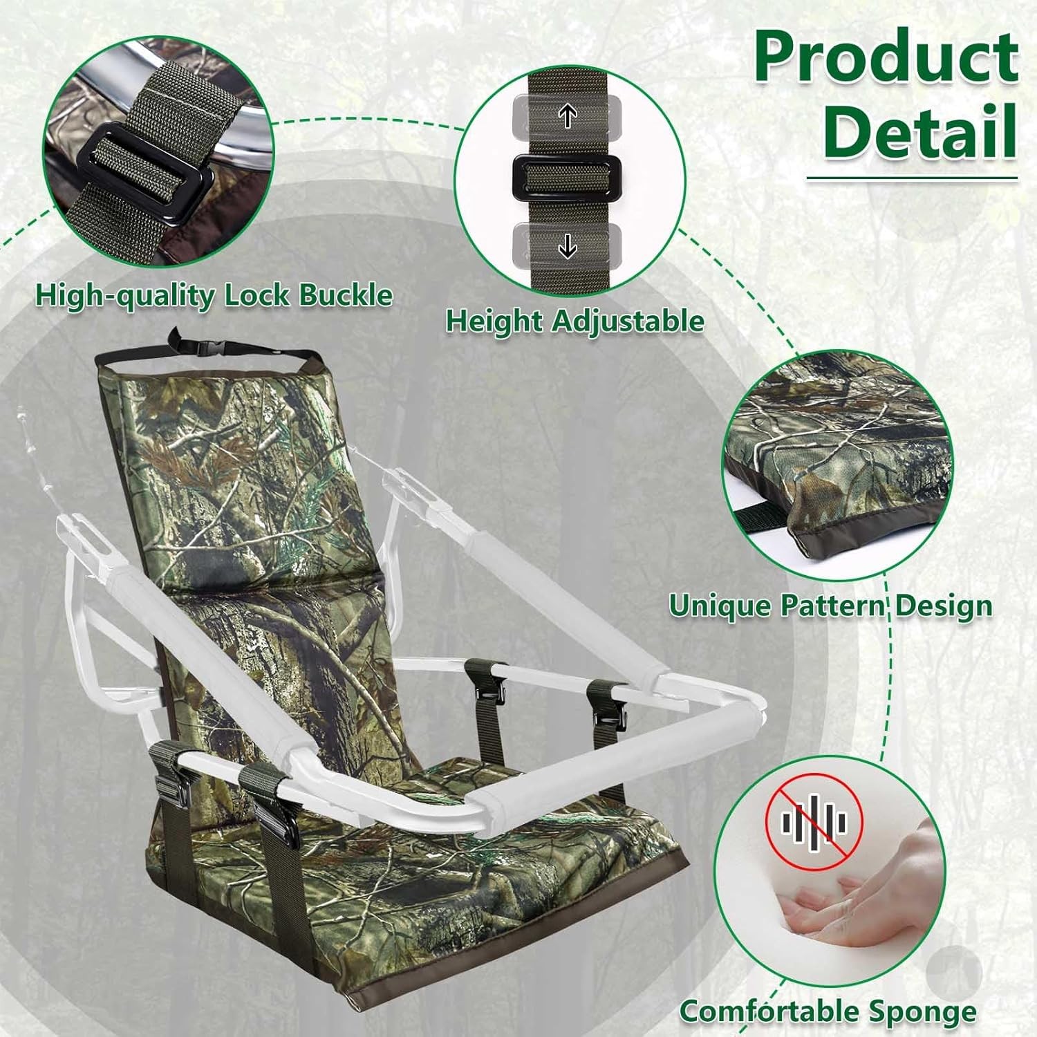 Tree Stand Seat Replacement, Adjustable Treestand Seats for Hunting, Comfortable