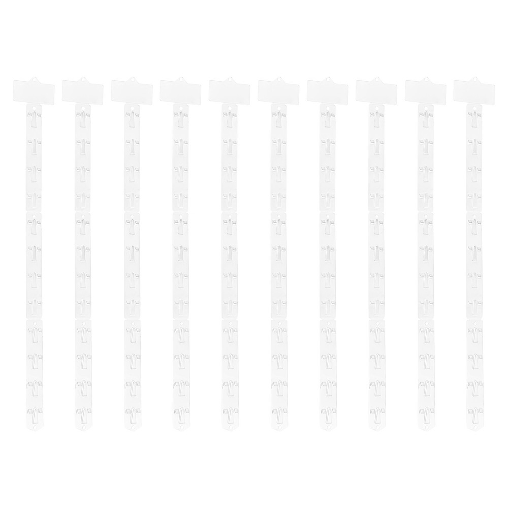 10Pcs Hanging Merchandise Strips, 24.8" Foldable Display Stand, Clear