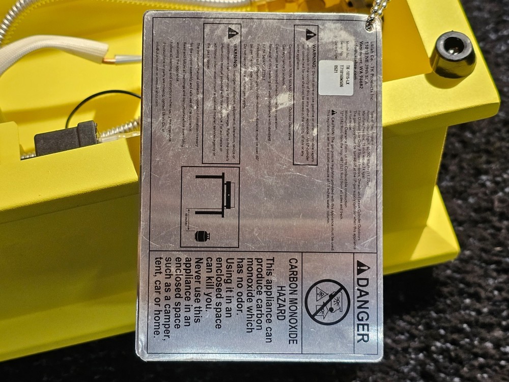 Ukiah TK-1015-LX Loom Propane Tabletop Fire Pit 28 in. W Steel Rectangular