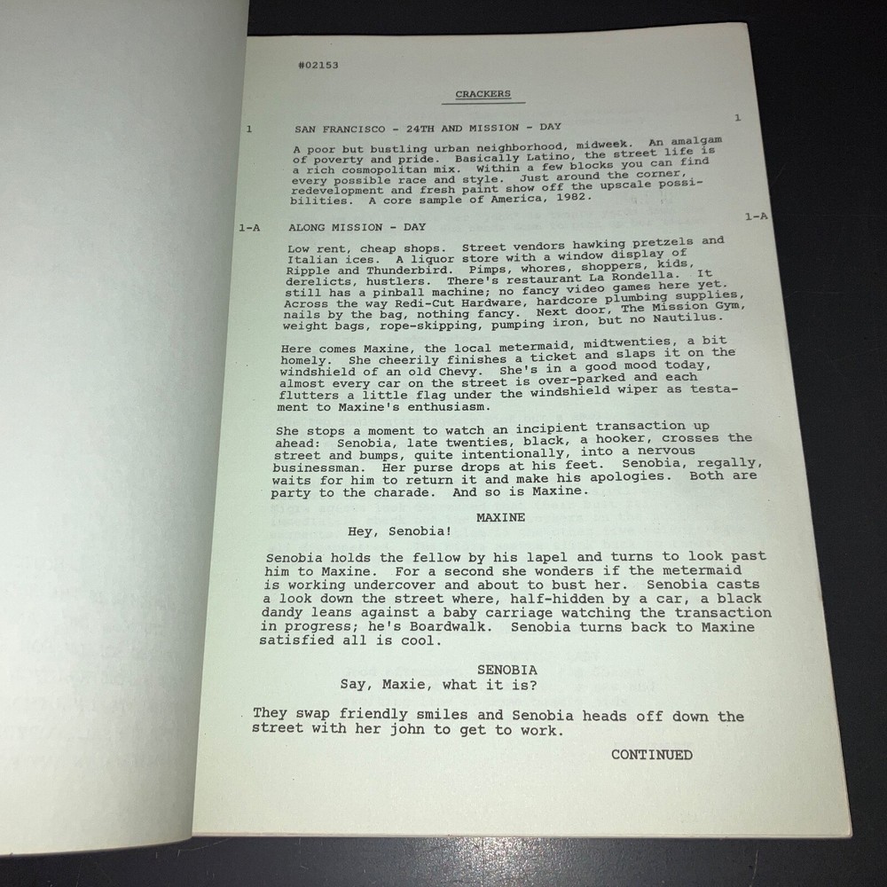 CRACKERS (9/30/82) Louis Malle Second Draft Production Script + COA!