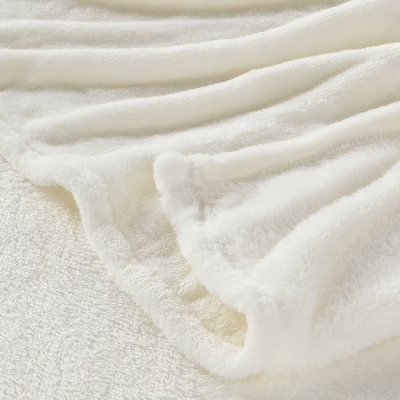 Full/Queen Microplush Bed Blanket Sour Cream - Threshold