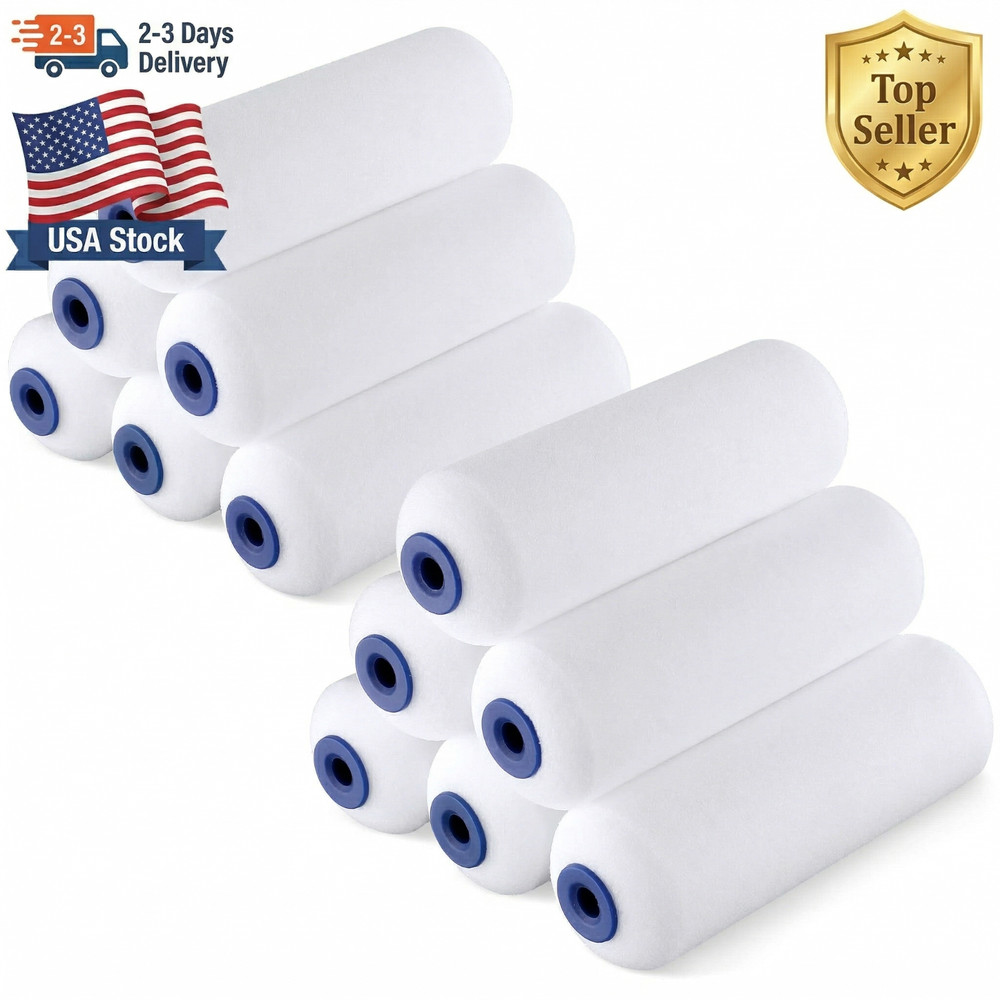 WORKPRO 12Pack Foam Paint Roller 4 inch Mini Paint Roller Small Paint Roller Kit