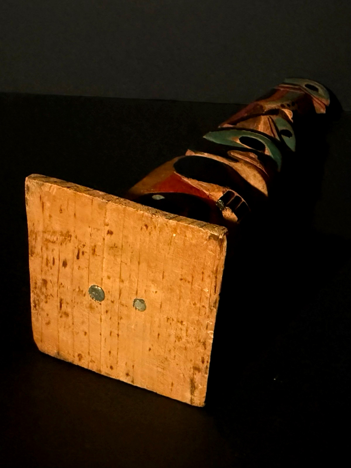 BEAUTIFUL 1930s AK/NW COAST CARVED & PAINTED CEDAR 3-FIGURE TOTEM POLE,EXCELLENT