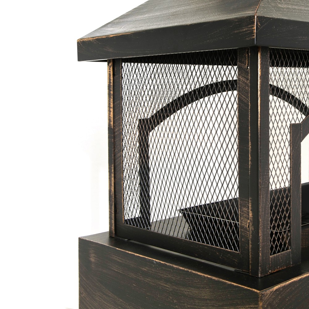 Metal Outdoor Wood Burning Fireplace Log Burner Fire Pit Patio Garden Backyard