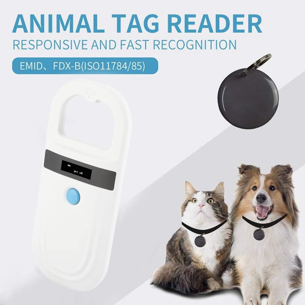 Dog Microchip Reader, Pet Microchip Scanner with OLED Display Screen, Pet Chi...