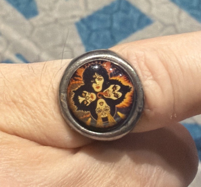 VINTAGE RARE 1977 KISS Rock and Roll Over Ring 70’s Adjustable Foreign? Jewelry