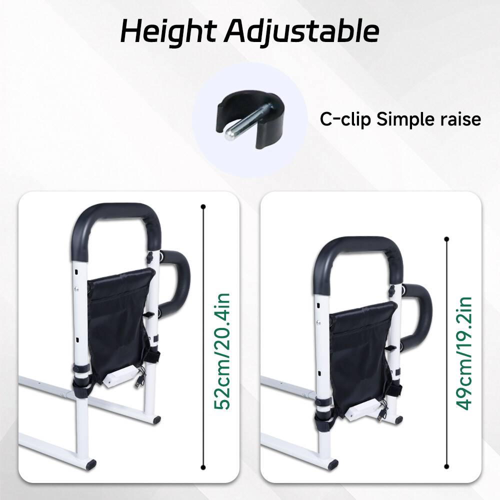 Adjustable Height Bedside Rails Anti - slip Handrail Assist Rail for Elderly
