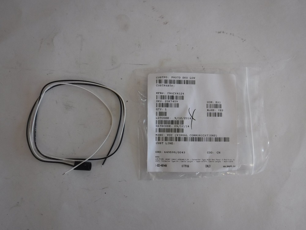 Vcc Cnxcx4124 Led Panel Mount Cable Assembly,24" (T)