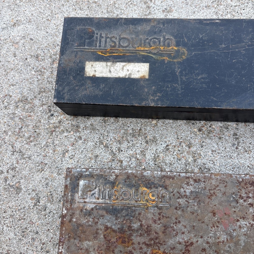 (2) Vintage Pittsburg Metal Socket Toolbox Case Empty