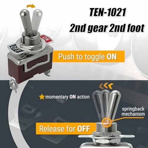 4 Pack Toggle Switch, 2 Pin 2 Position Waterproof SPST 20A 250V On/Off Toggle