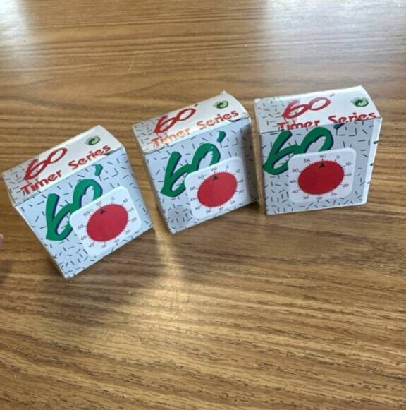 3 Pack Wind Up Mechanical Kitchen Timers 60 Minutes Visual Countdown Timer