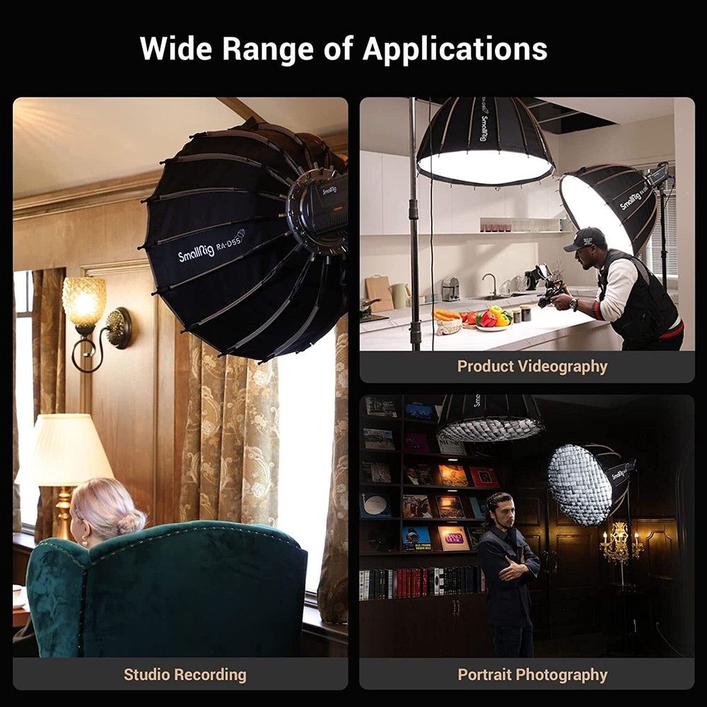 SmallRig Parabolic Softbox Quick Release, RA-D55 55cm/21.6inch Deep Softbox