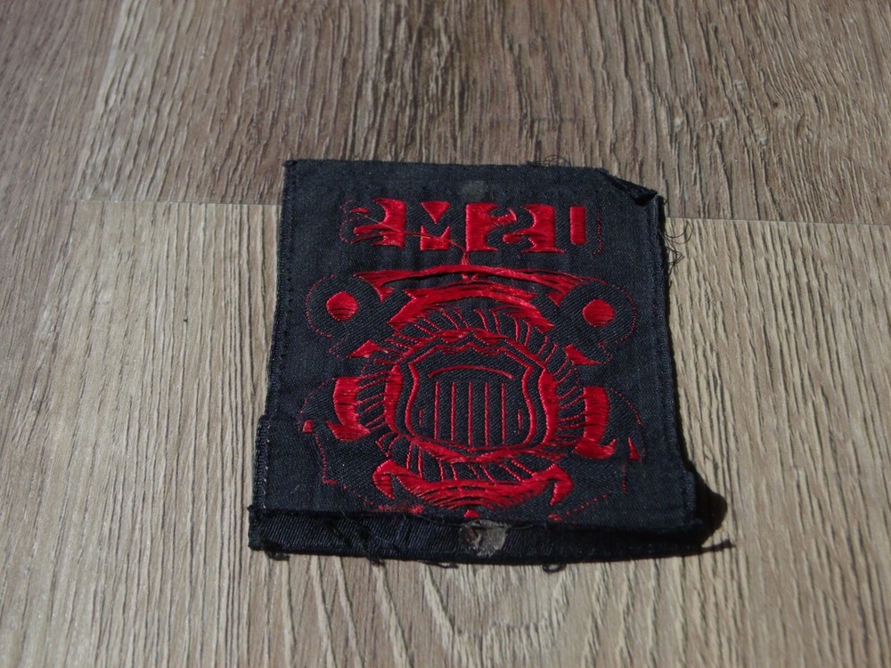 VINTAGE RED BLACK USMS ANCHOR PATCH 3 INCH TALL