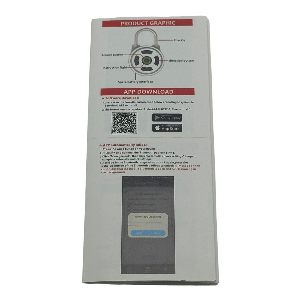 Y2G-Life Padlock Bluetooth Apple & Android