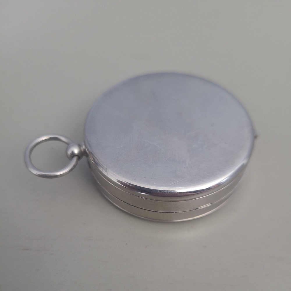 Vintage Hunter Silver Tone Marching Compass, Germany - Excellent Condition!