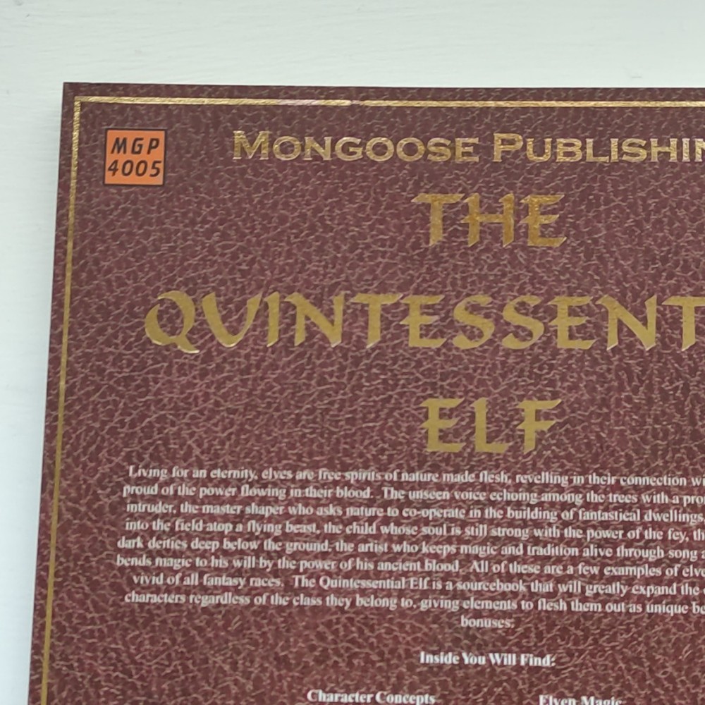 The Quintessential Elf Mongoose Publishing D&D V3 Compatible #4005